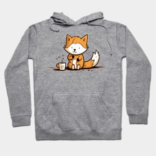 Coffee Lover Addict Fox Cute Caffeine Obsessed Hoodie